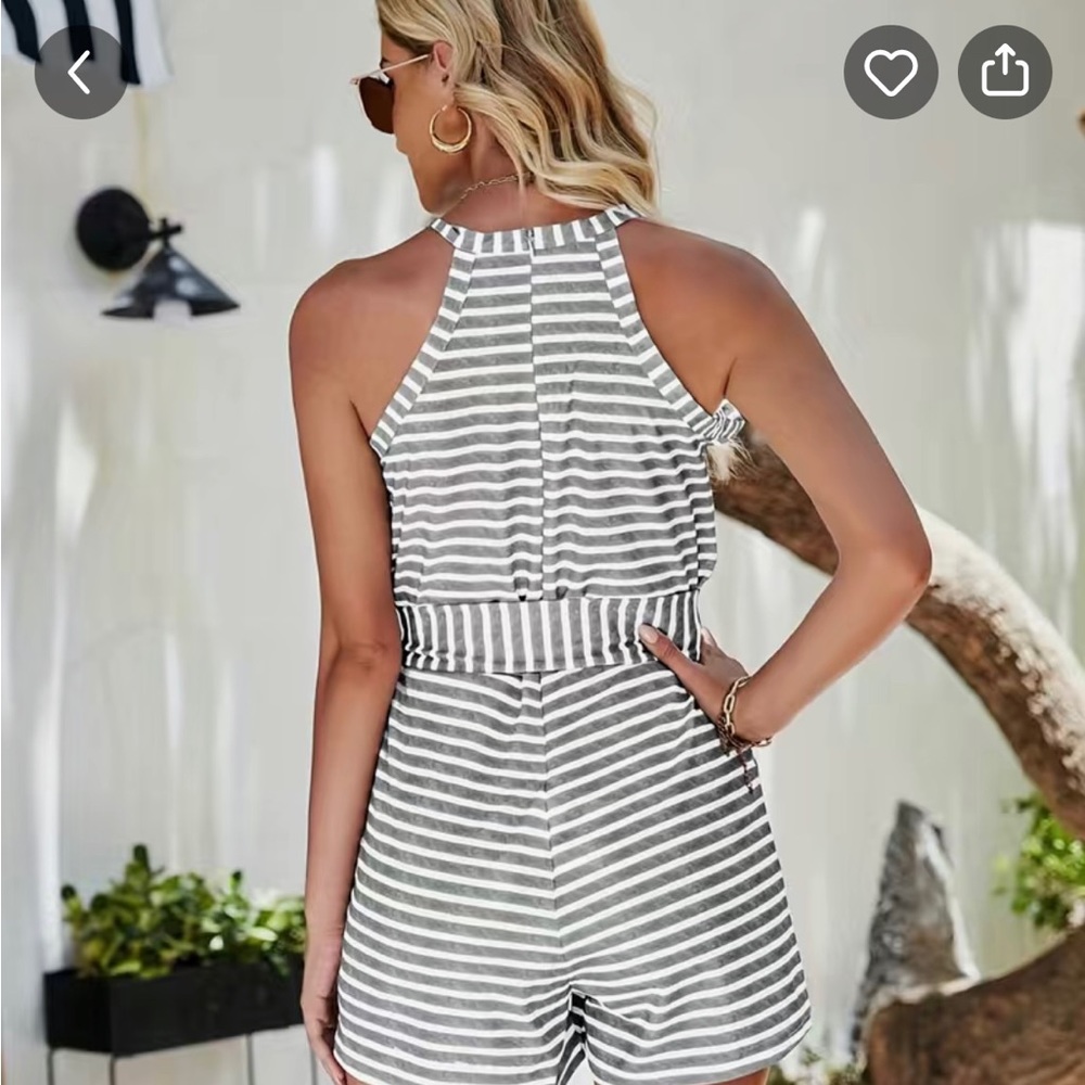 Striped Romper - Picture 2 of 11